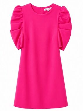 Alice + Olivia Bright Hot Pink Puff Sleeve Shift Dress